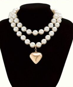 Set 2 Nyaklánce pandantiv detașabil în formă inimă