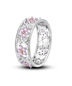 Gyűrű floral delicat pietre roz