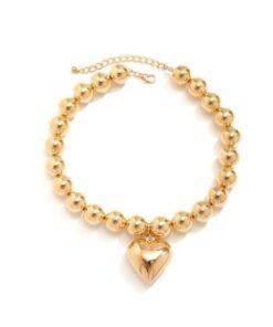 Nyaklánc pandantiv inimă és mărgele geometrice