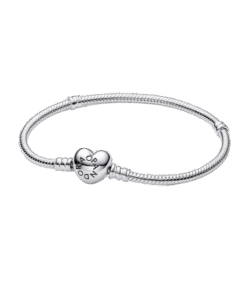 Karkötő tip șarpe placată argint, închizătoare inimă