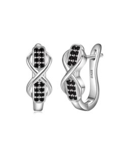 Fülbevaló Hold Noir Spinel, ezüstből