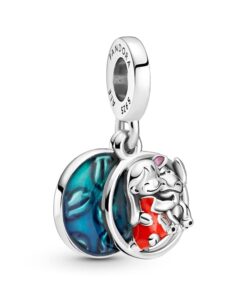 Charm kompatibilis Pandora karkötővel, modell Disney Lilo és Stitch Család, ezüstből