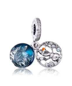 Charm kompatibilis Pandora karkötővel, modell Disney Frozen Hó Olaf, ékszer ezüstből