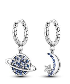 Fülbevaló Diora Lună és Planetă fehérastră, ezüstből