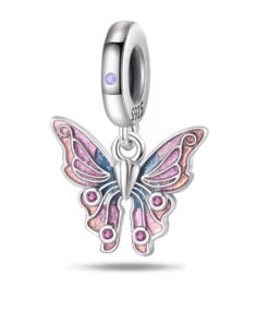 Charm Butterfly, ezüst, kompatibilis karkötő Pandora