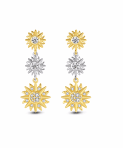 Fülbevaló Diora Asimetrici Golden Sol, ezüstből