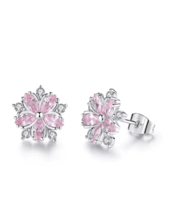 Fülbevaló Diora Virág rózsaszín, Zircon