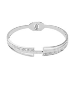 Karkötő argintie tip cuff kristálye és cifre romane