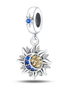 Charm ezüstből, Soare és Lună kristálye colorate