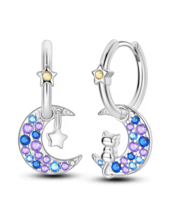 Fülbevalói Starry Meow, ezüstből