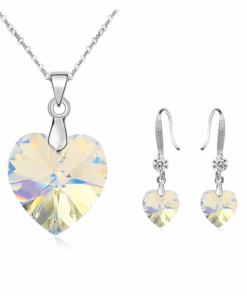 Set Bijuterii Inimă Holografică, ezüstből