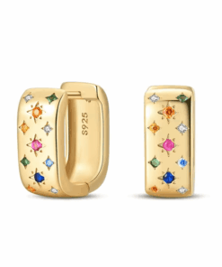 Fülbevaló Diora Colorați Stele, placat argint