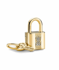 Charm kompatibilis Pandora karkötővel, modell Lacăt Cheiță