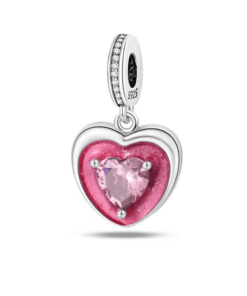 Charm kompatibilis Pandora karkötővel, modell „dupla szív”