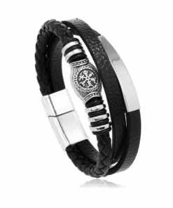 Karkötő Diora din Piele & Oțel Inoxidabil, szín negru