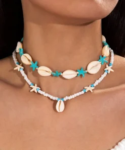 Set Nyaklánce „Blue Ocean Vibes” Scoici és Steluțe