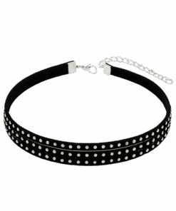 Choker Catifea Neagră Triple Layer - Stil Gotico, Sexy Reglabil