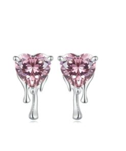 Fülbevaló Diora Cristal rózsaszín în Formă Inimă