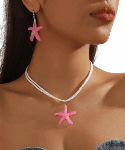 Set Nyaklánc és fülbevaló la modă csillag nagy , 2 piese