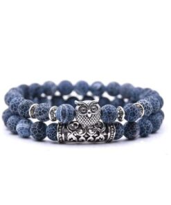 Set 2 bratari din pietre energetice, pandantiv bufnita