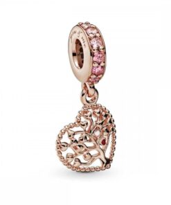 Charm compatbil karkötő Pandora, modell családfa, ezüstből, szín rozéarany