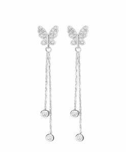 Fülbevaló Fluturi és kövek Strălucitoare, ezüstből