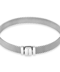 Karkötő mesh placată argint, închidere metalică sigură